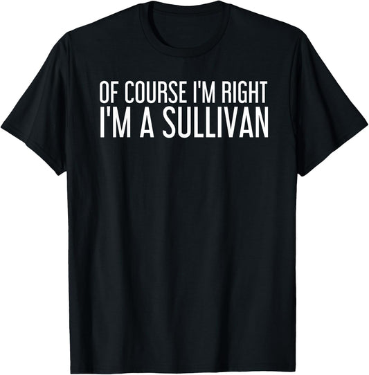 SULLIVAN Gift Funny Surname Family Tree Birthday Reunion T-Shirt - T-Shirt | Black