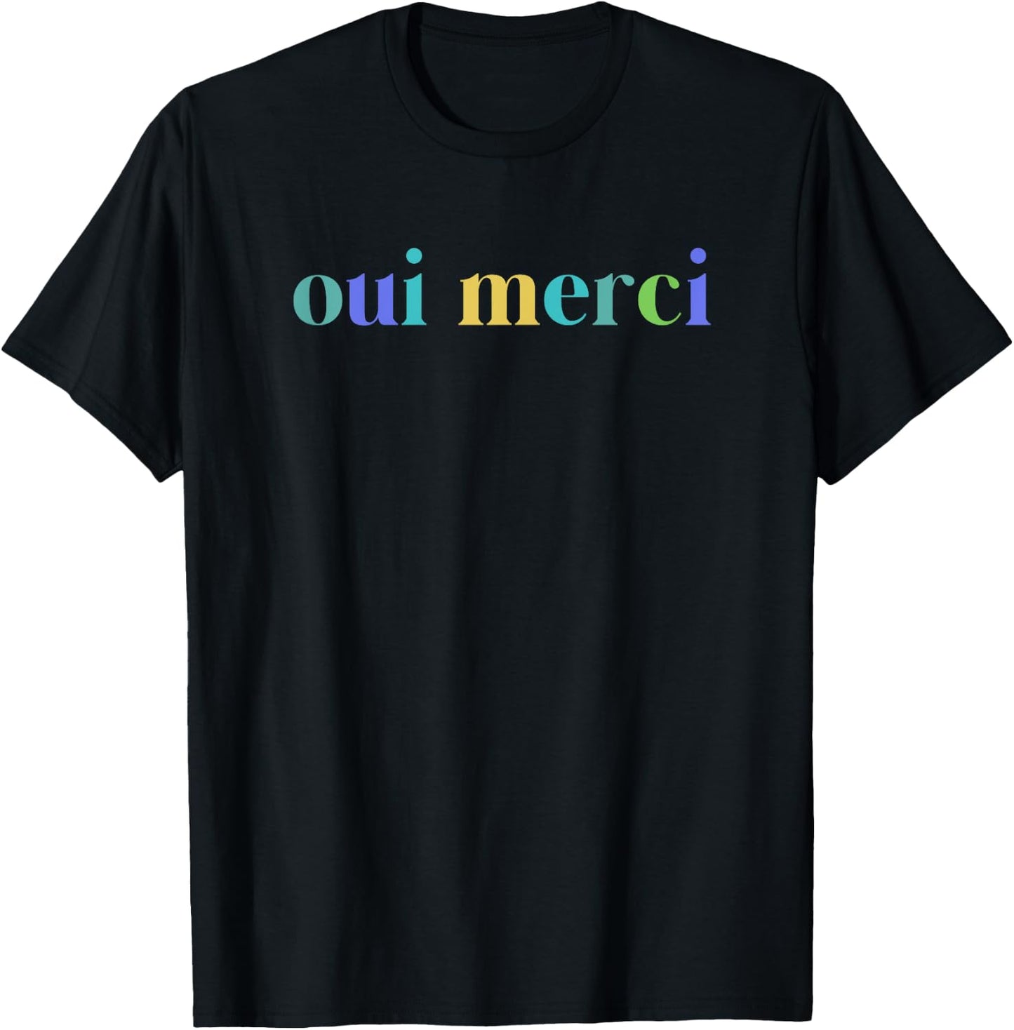 Oui Merci French Language France Spoken Words Kids T-Shirt - T-Shirt | Black