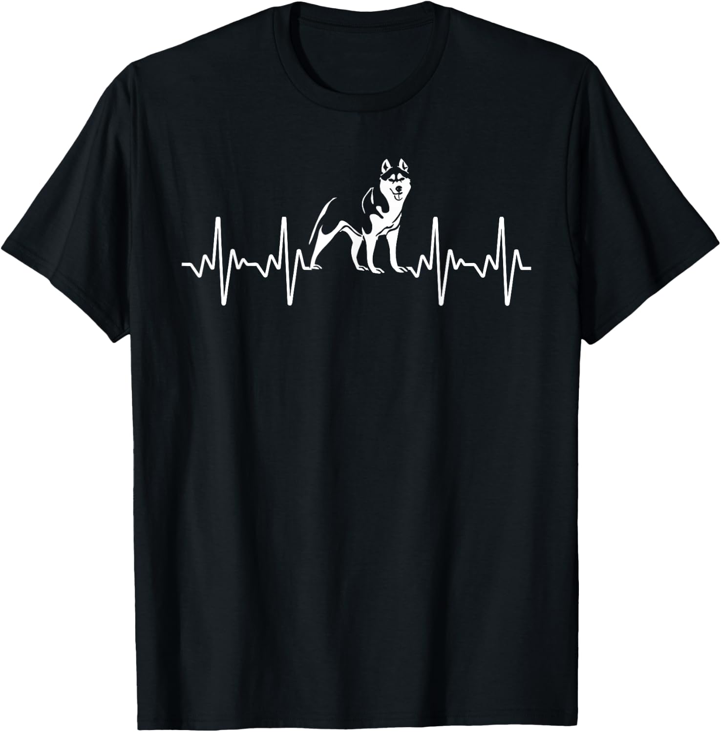 Cute Husky Design Women Dog Siberian Husky Lovers T-Shirt - T-Shirt | Black