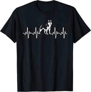 Cute Husky Design Women Dog Siberian Husky Lovers T-Shirt - T-Shirt | Black