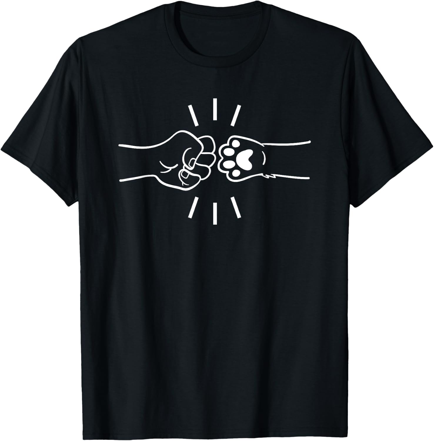 Dog Fist Bump Best Friend Dog Lover Puppy Mama Paw Hand Pets Women Kids T-Shirt - T-Shirt | Black