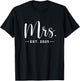 Mrs. Est. 2025 Just Married Promoted To Mr , Mrs Wedding T-Shirt - T-Shirt | Black