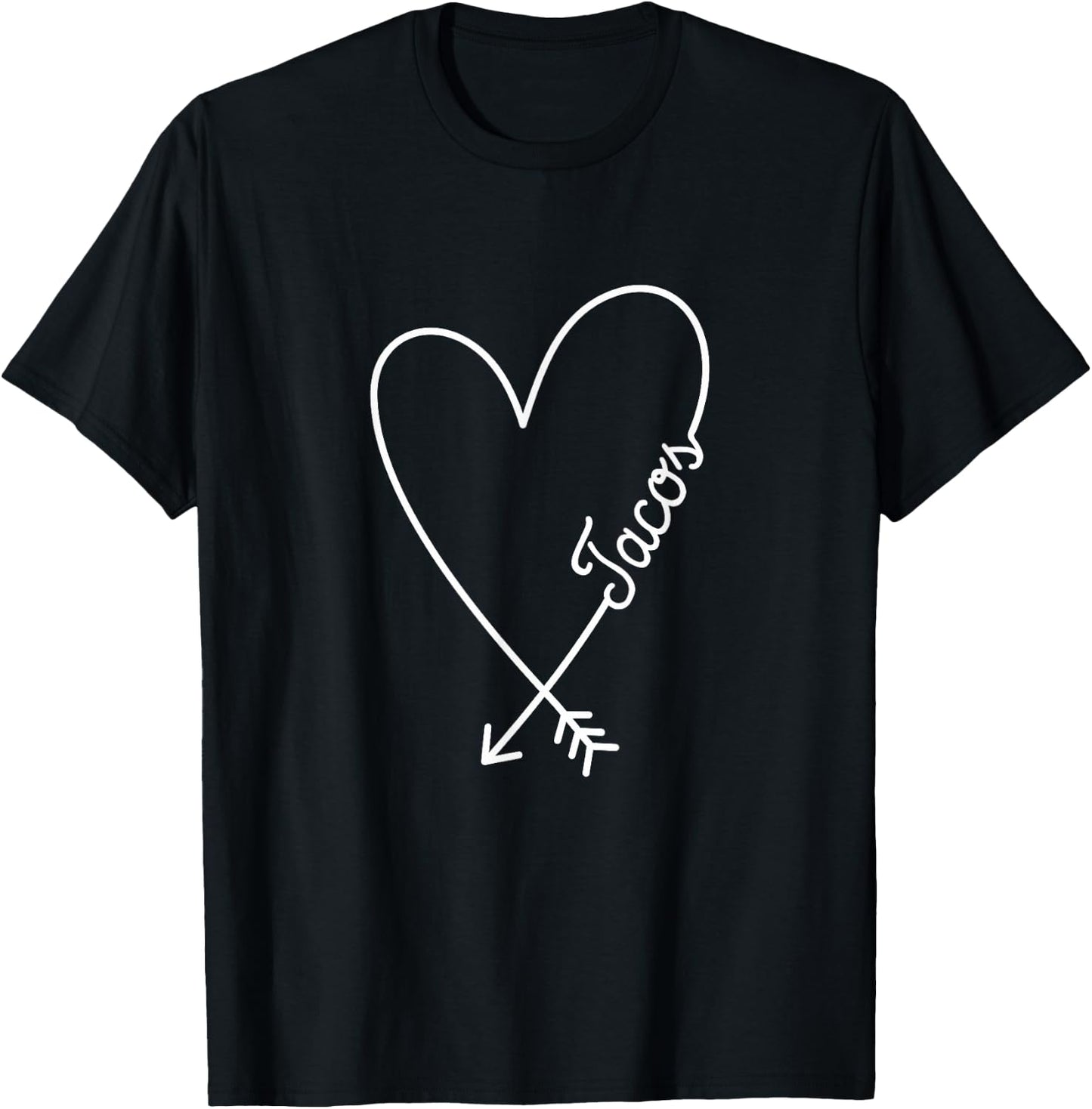Tacos Cute Graphic Heart Love T-Shirt - T-Shirt | Black