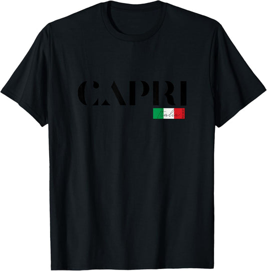 Capri Italy Italy Travel Holiday Summer Party Island Beach Men Women Girls Kids T-Shirt - T-Shirt | Black