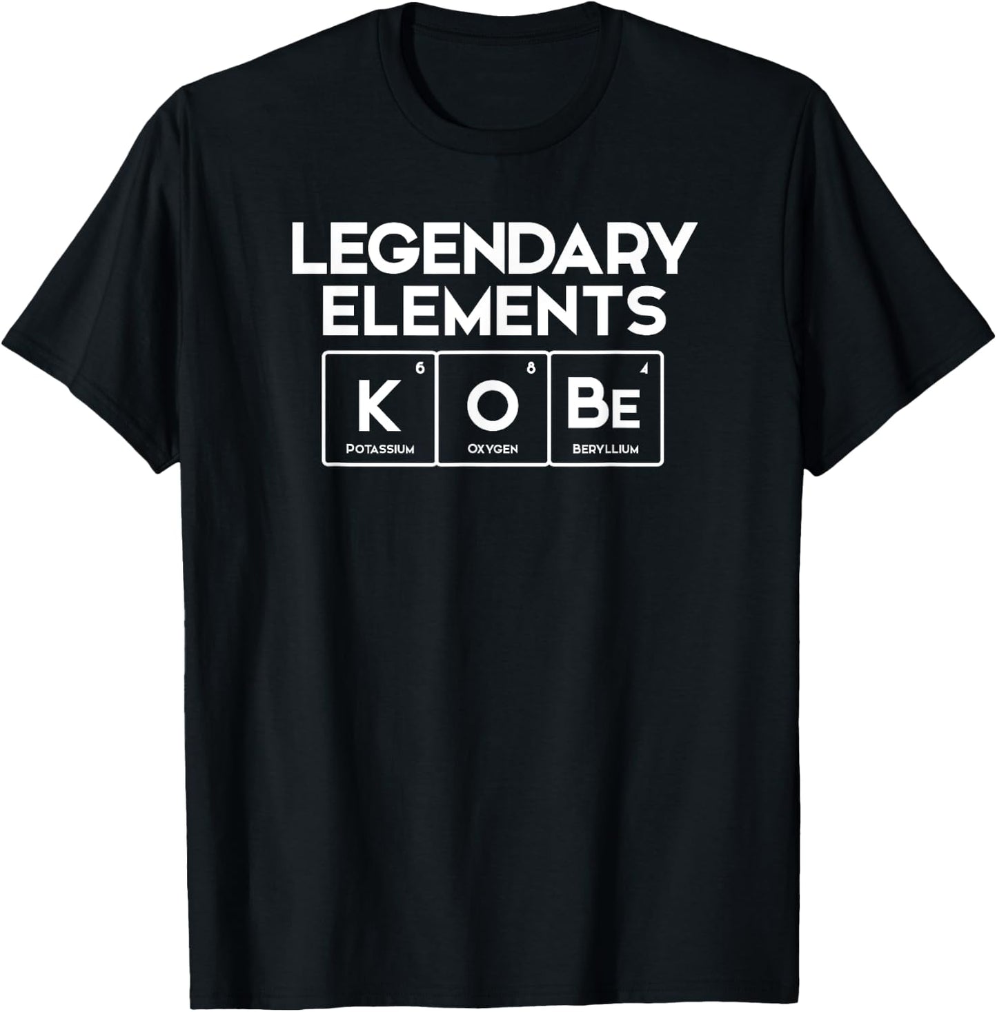 REJ: Legendary Elements Basketball, K-O-Be, Periodic Table T-Shirt - T-Shirt | Black