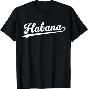Habana Baseball Jersey Script Vintage Retro Style T-Shirt - T-Shirt | Black