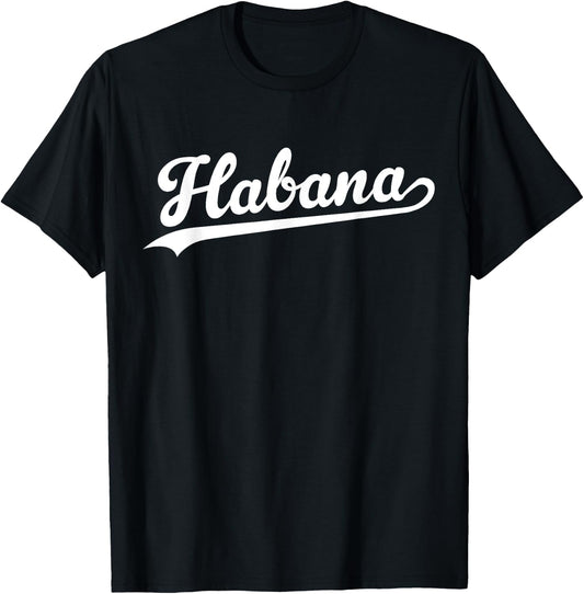 Habana Baseball Jersey Script Vintage Retro Style T-Shirt - T-Shirt | Black