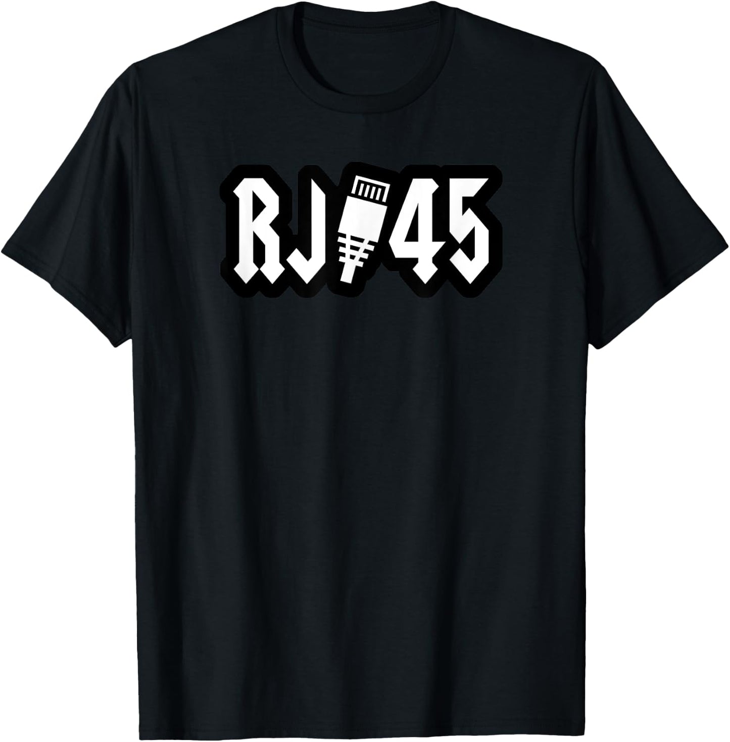Funny Internet RJ-45 Connector Heavy Rock Internet T-Shirt - T-Shirt | Black