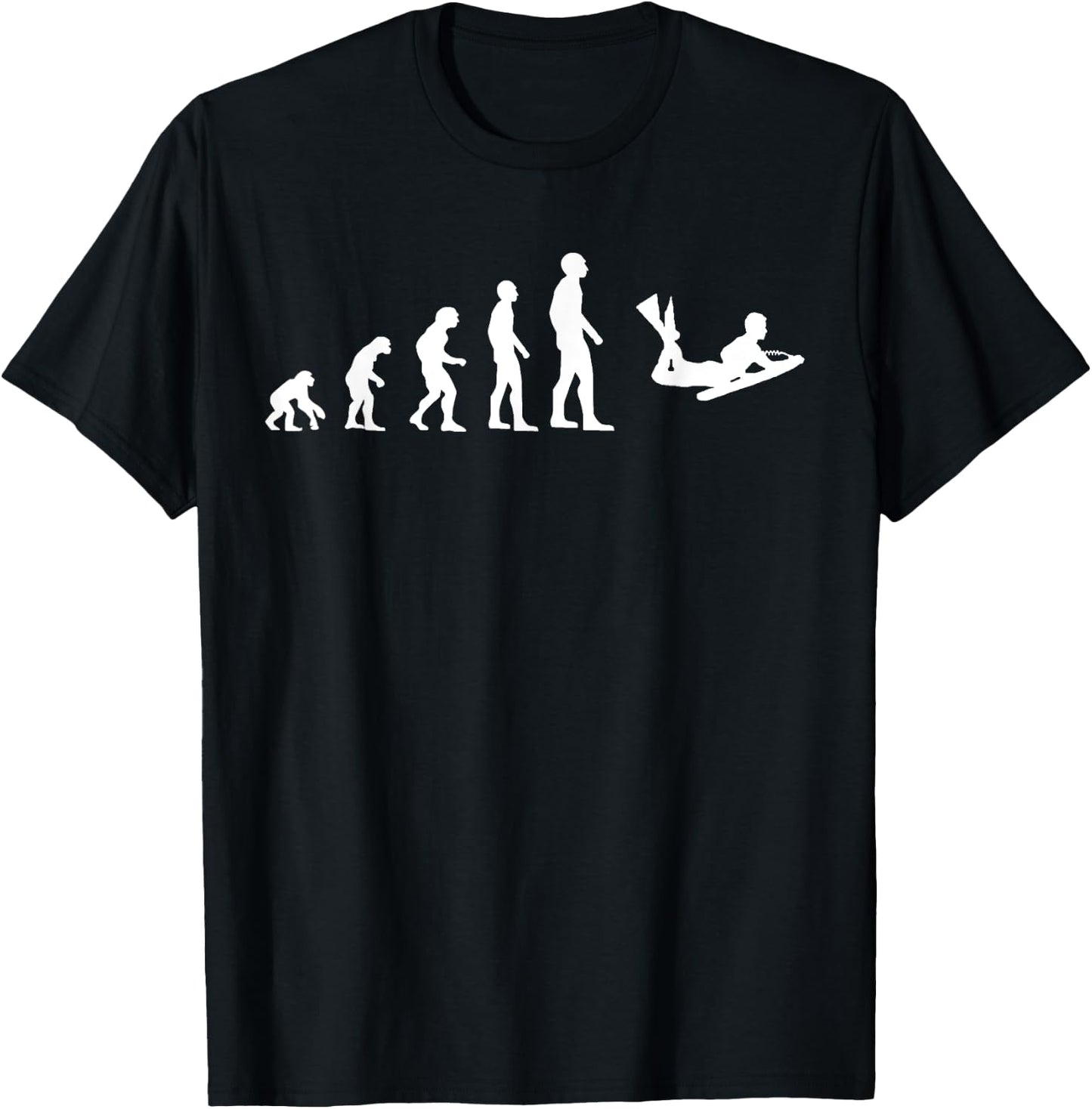 Bodyboard Evolution Silhouette Bodyboarding Funny T-Shirt - T-Shirt | Black