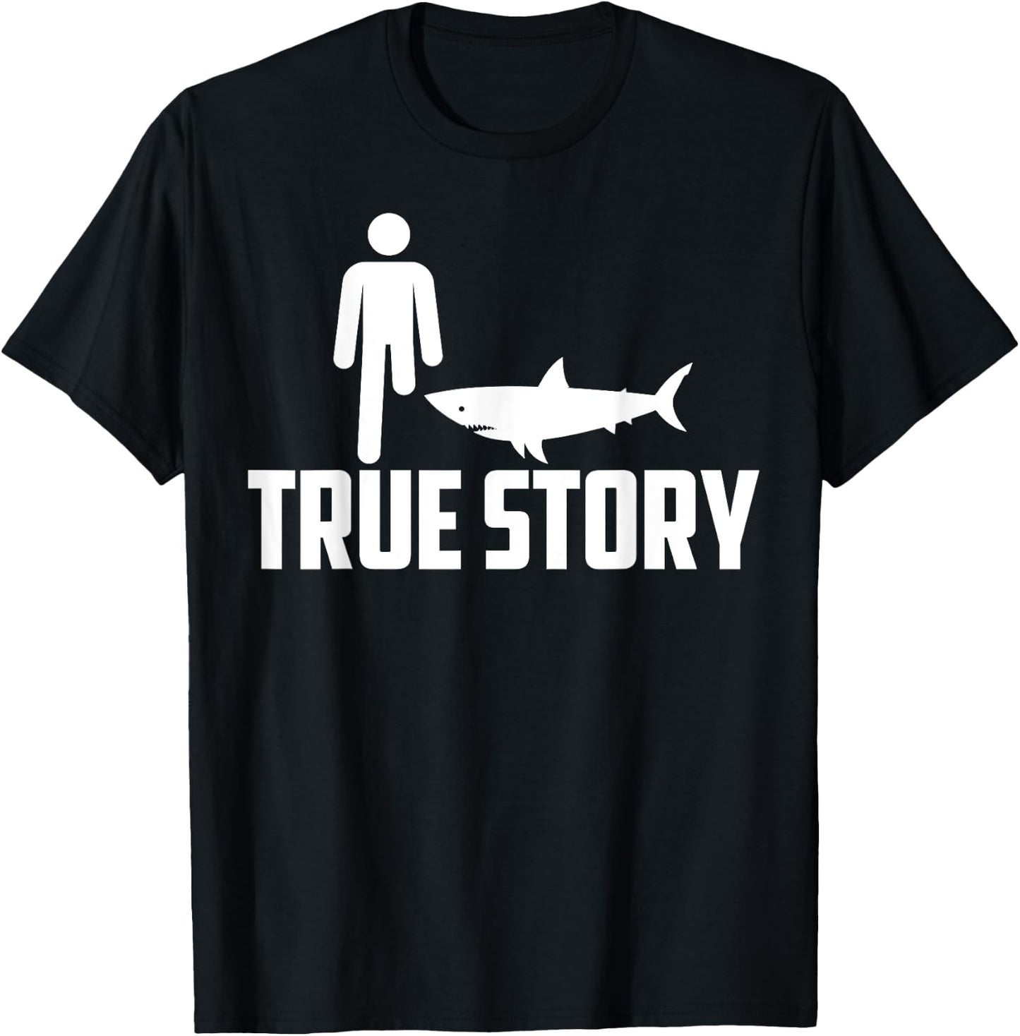 Funny True Story | Cool Leg Amputee Gift Shark Believer T-Shirt - T-Shirt | Black