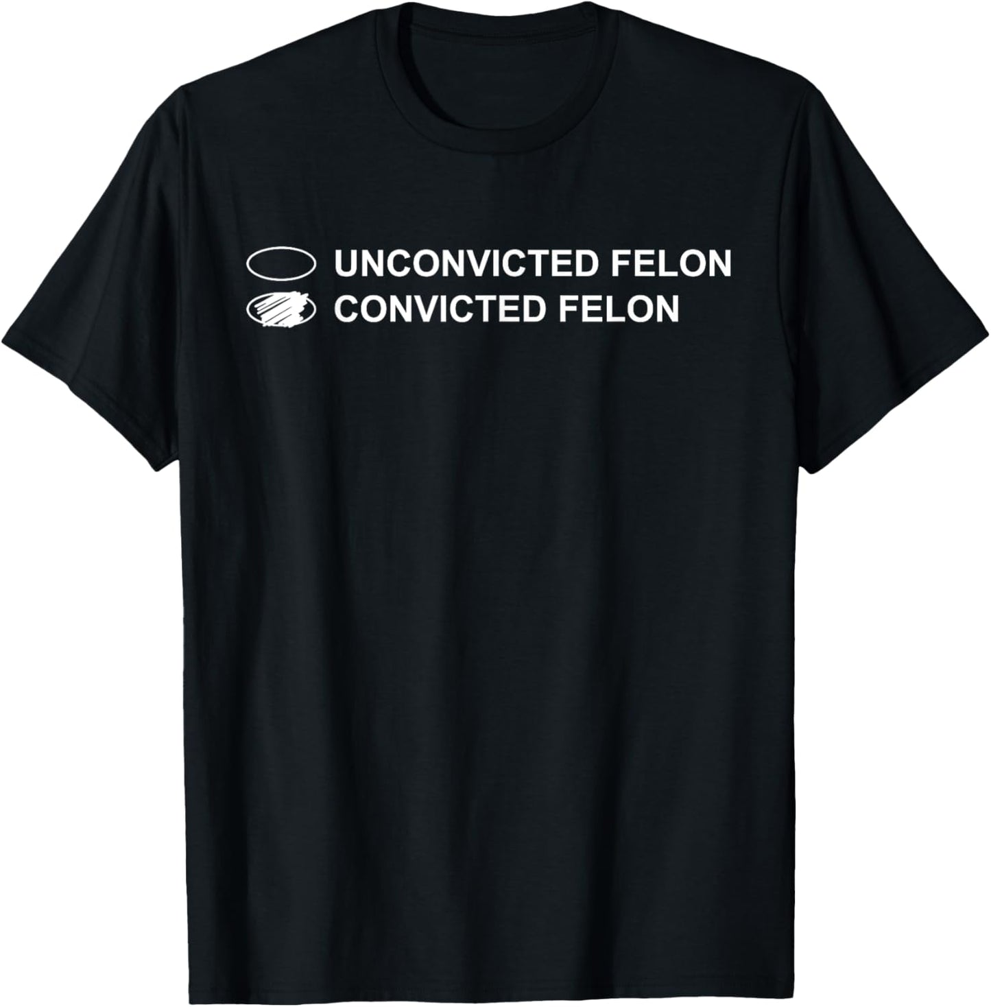 Joe Biden Vs Convicted Felon Funny Ballot Paper Voting Humor T-Shirt - T-Shirt | Black
