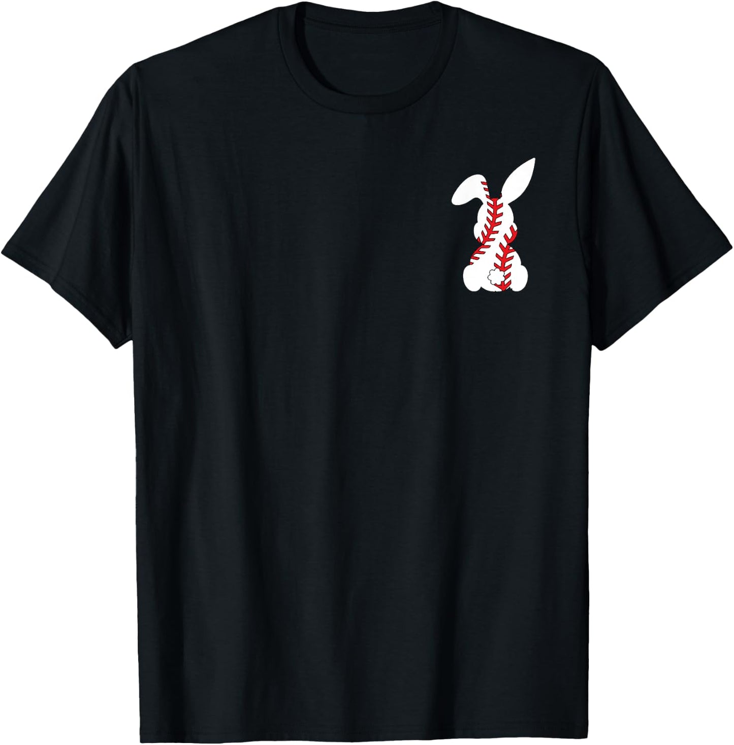Easter Bunny Baseball Sport Easter Baseball Pocket Rabbit T-Shirt - T-Shirt | Black