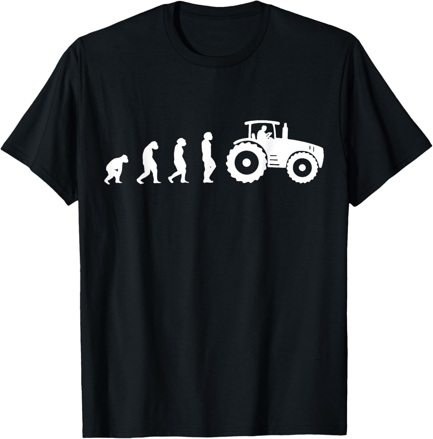 Evolution of the Farmer Funny Tractor Farming Gift T-Shirt - T-Shirt | Black