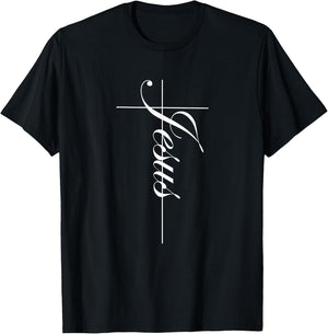 Jesus Written On a Cross - for a Christian Bible Believer T-Shirt - T-Shirt | Black