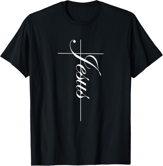 Jesus Written On a Cross - for a Christian Bible Believer T-Shirt - T-Shirt | Black