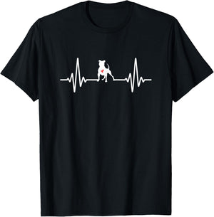 Pitbull Heartbeat | Pitbull Dog Lovers T-Shirt - T-Shirt | Black