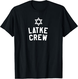 Latke Crew Funny Jewish Food Latke Cooking T-Shirt - T-Shirt | Black