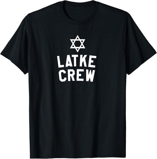 Latke Crew Funny Jewish Food Latke Cooking T-Shirt - T-Shirt | Black
