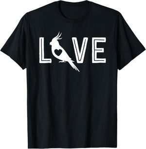 Love Cockatiel Gifts Parrot Gift Bird Lovers T-Shirt - T-Shirt | Black