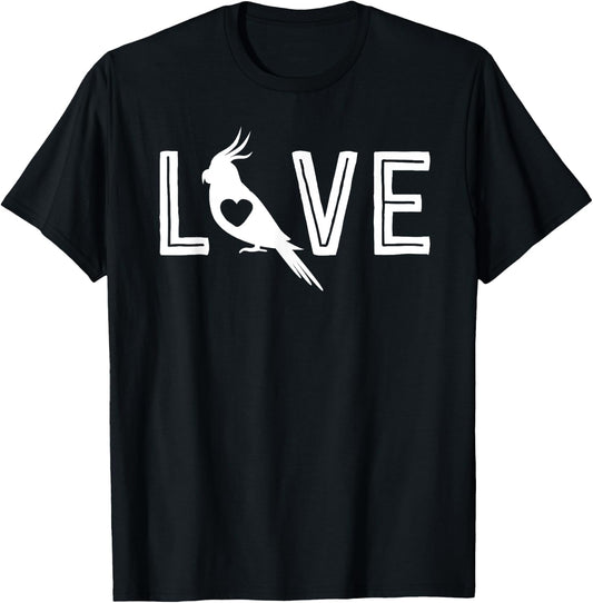 Love Cockatiel Gifts Parrot Gift Bird Lovers T-Shirt - T-Shirt | Black
