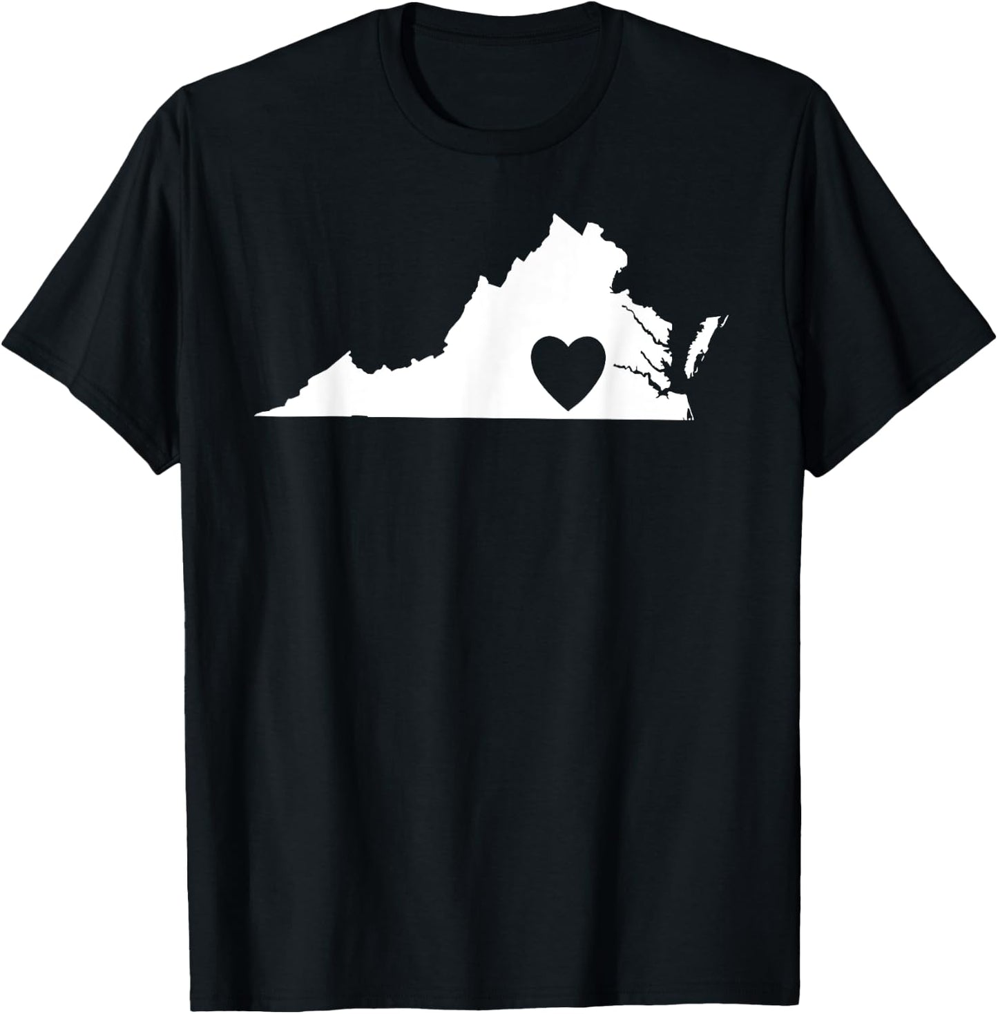 Virginia Lovers State Heart | Vintage Throwback Gift T-Shirt - T-Shirt | Black