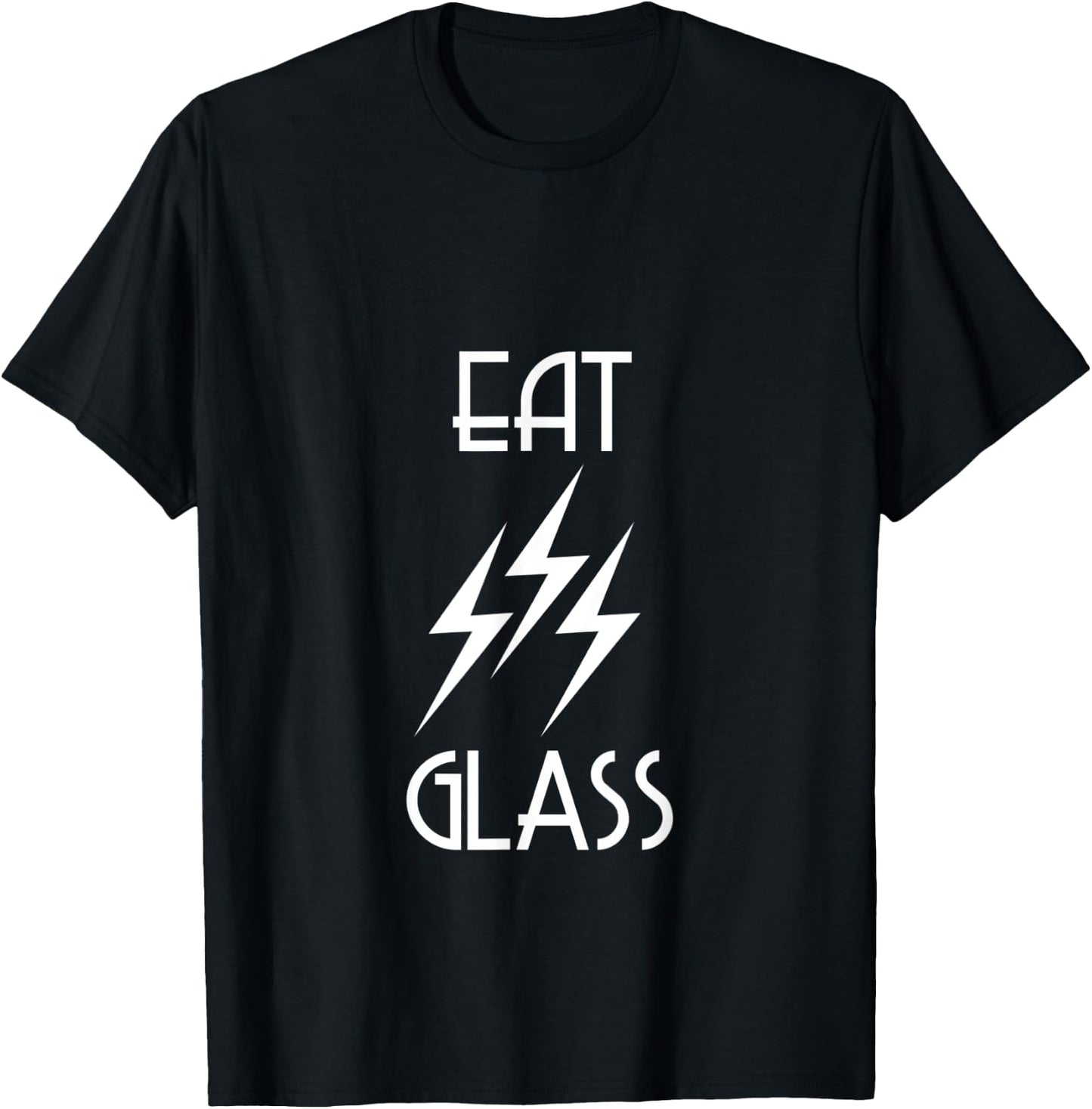 Eat Glass David Funny Lightning Bolt T-Shirt - T-Shirt | Black