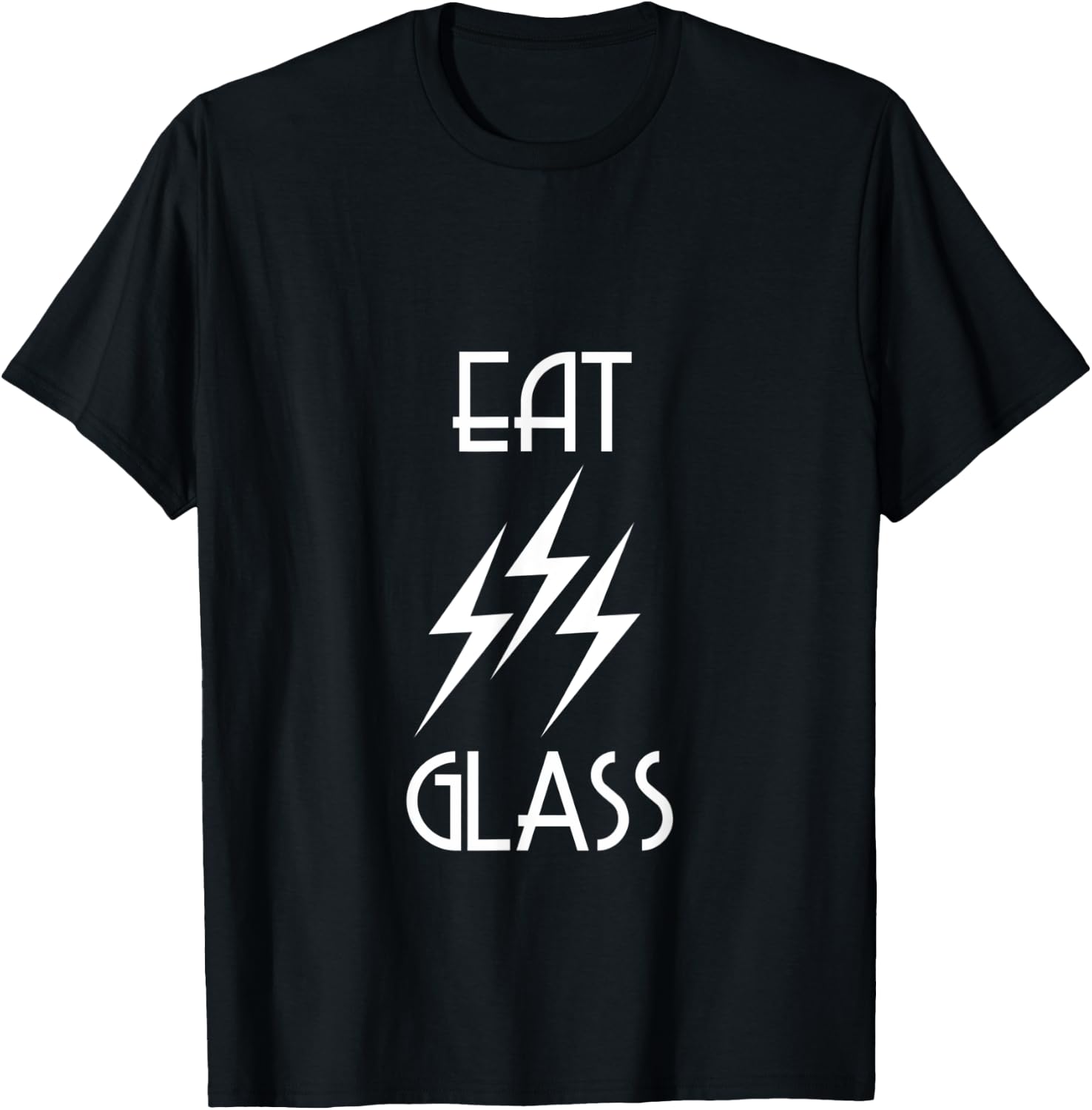 Eat Glass David Funny Lightning Bolt T-Shirt - T-Shirt | Black