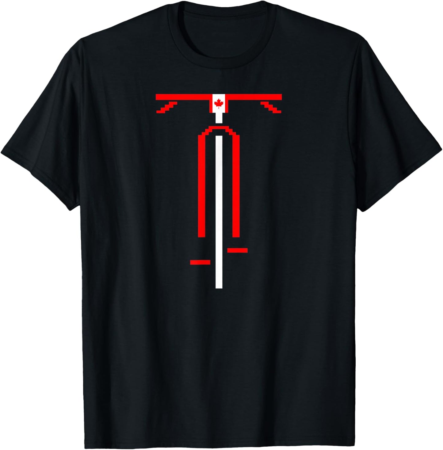 Canadian Flag Biking Icon Cycling Love Bike Riding Canada T-Shirt - T-Shirt | Black