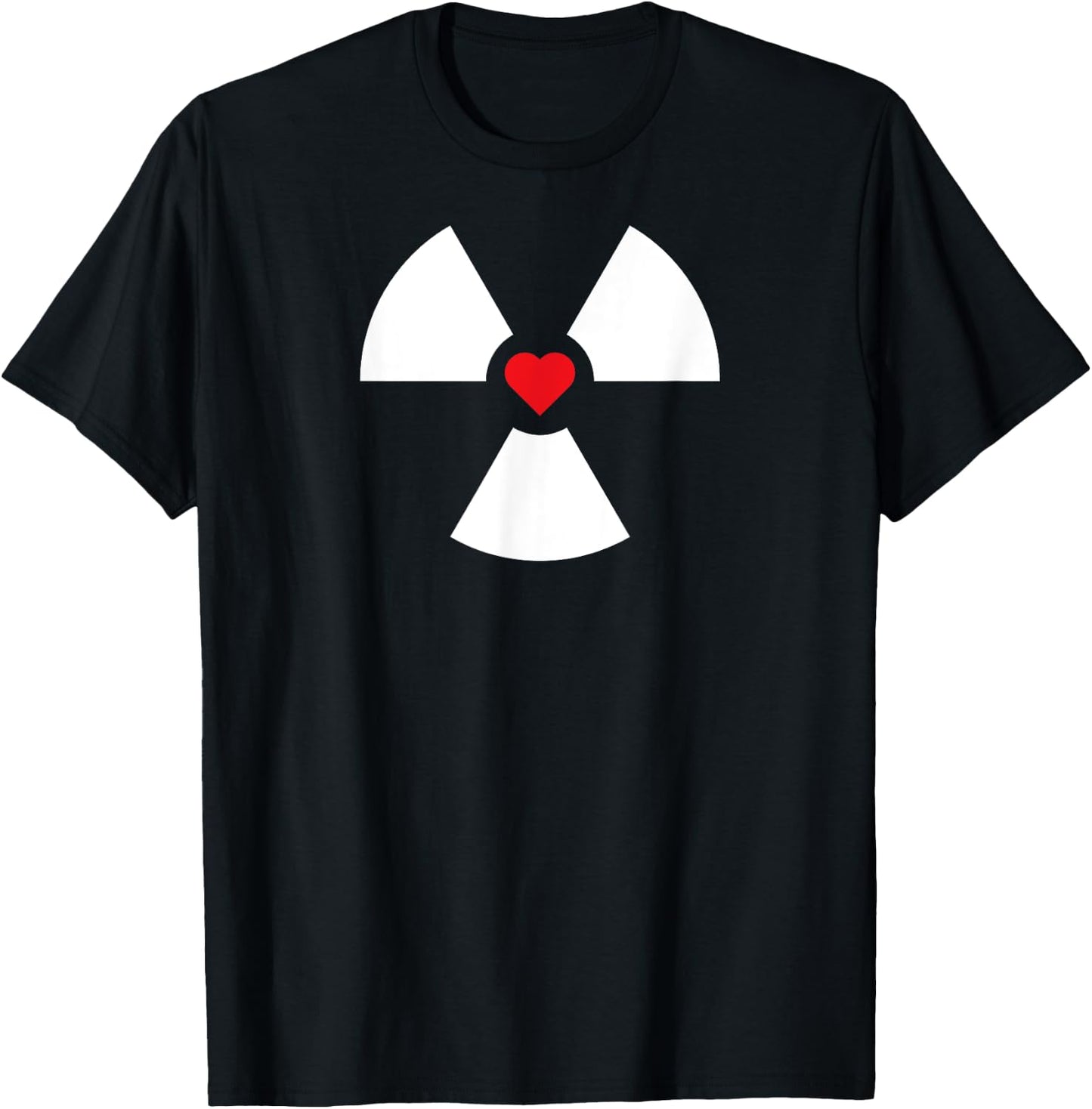 Radioactive Sign Radiation Hazard Heart Symbol Nuclear Love T-Shirt - T-Shirt | Black