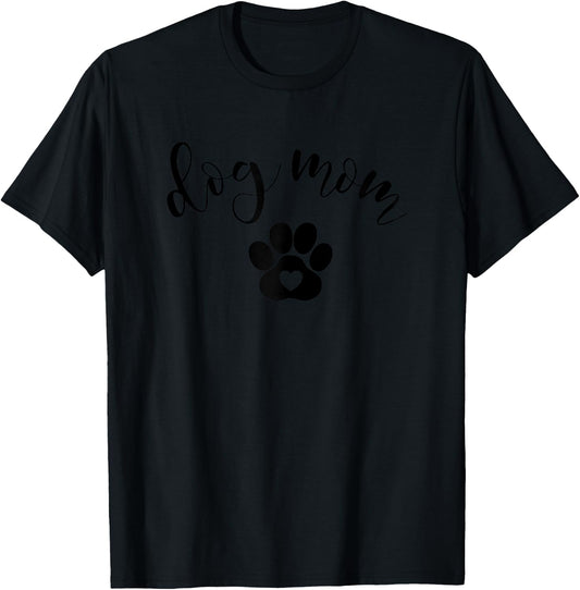 Dog Mom Gifts - Cute Puppy Paw Print T-Shirt - T-Shirt | Black