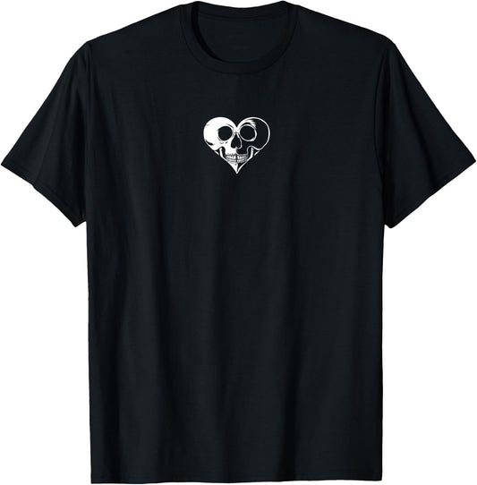 Skull Heart Aesthetic Pastel Goth Gothic Soft Grunge Graphic T-Shirt - T-Shirt | Black