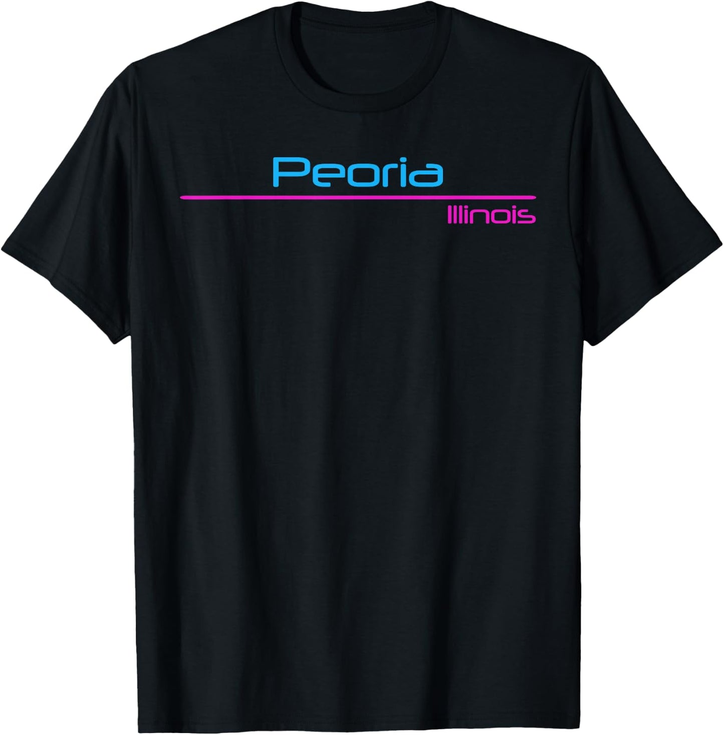 Retro Peoria Illinois T-Shirt - T-Shirt | Black