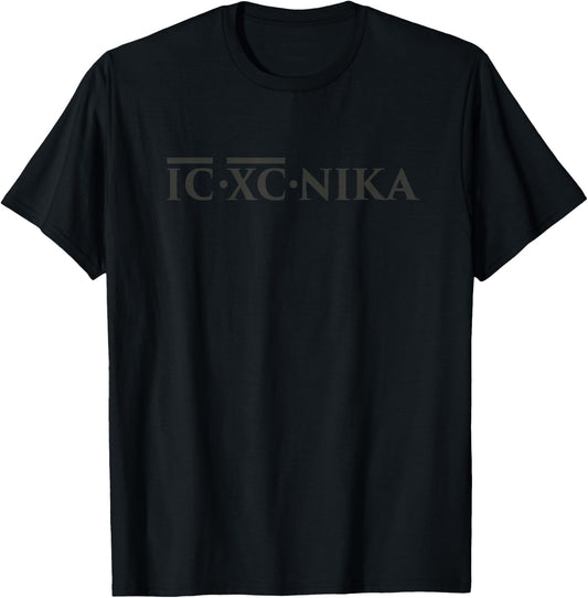 Eastern Orthodox Apparel & Greek Christian Gifts Christian IC XC NIKA - Eastern Orthodox T-Shirt - T-Shirt | Black