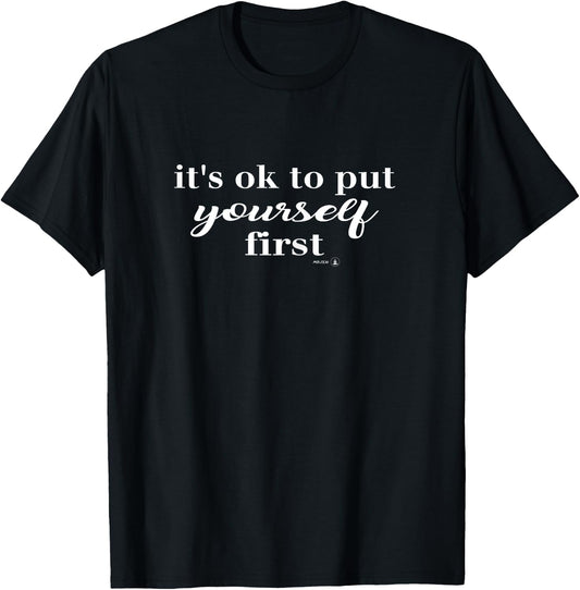 Inspirational Quote Yoga Clothing White Wording T-Shirt - T-Shirt | Black