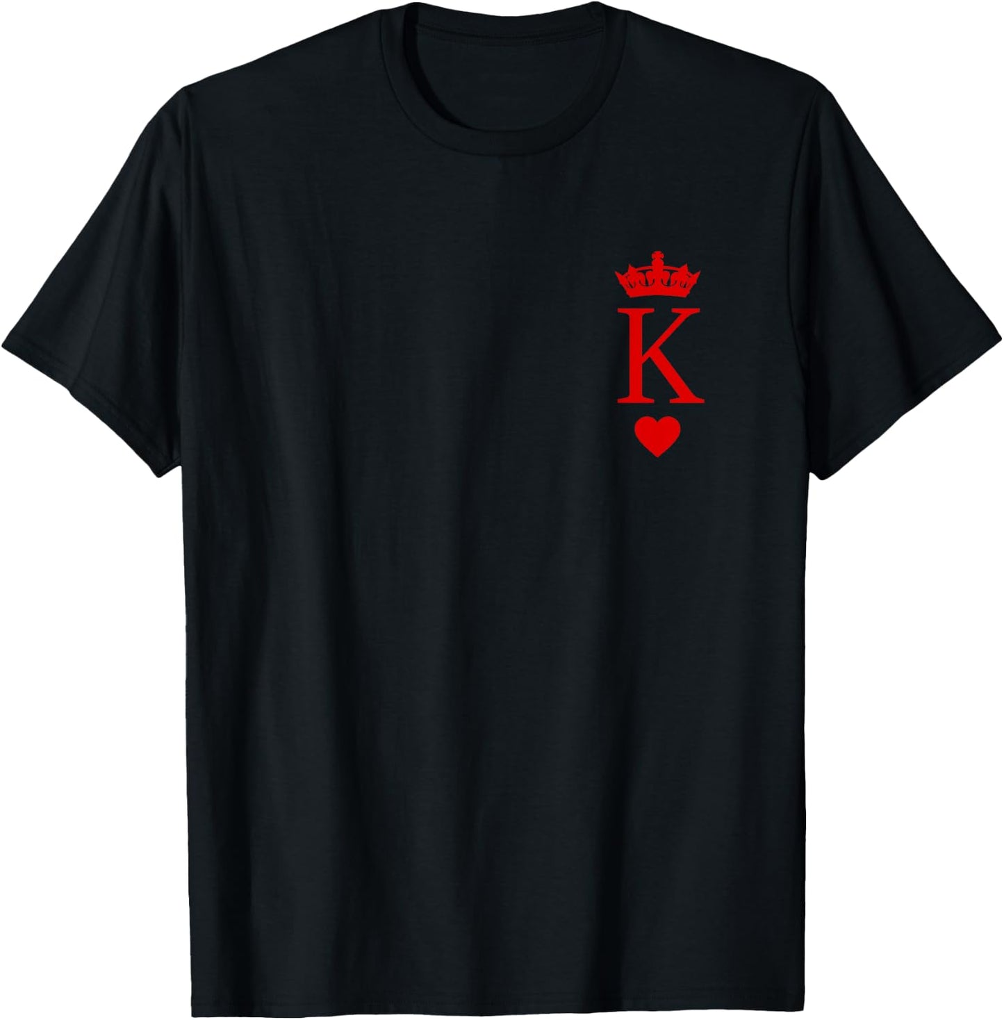 King of Hearts Funny Halloween King & Queen Matching Couple T-Shirt - T-Shirt | Black