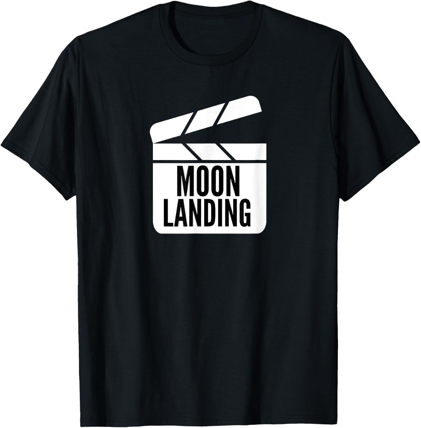 Fake Moon Landing Conspiracy Theory Meme Hoax Clapperboard T-Shirt - T-Shirt | Black