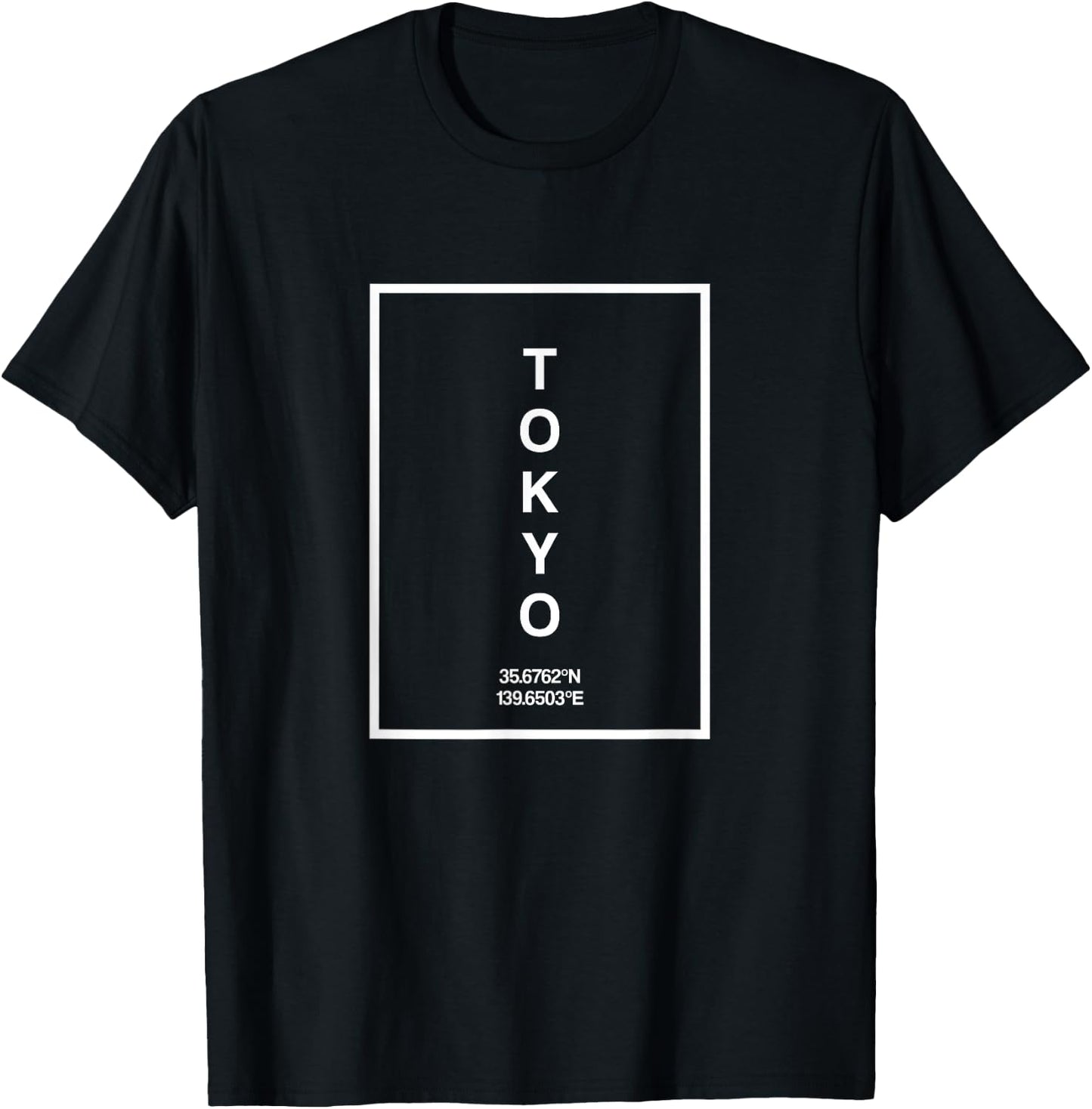 Tokyo Japan Coordinates Minimalist T-Shirt - T-Shirt | Black
