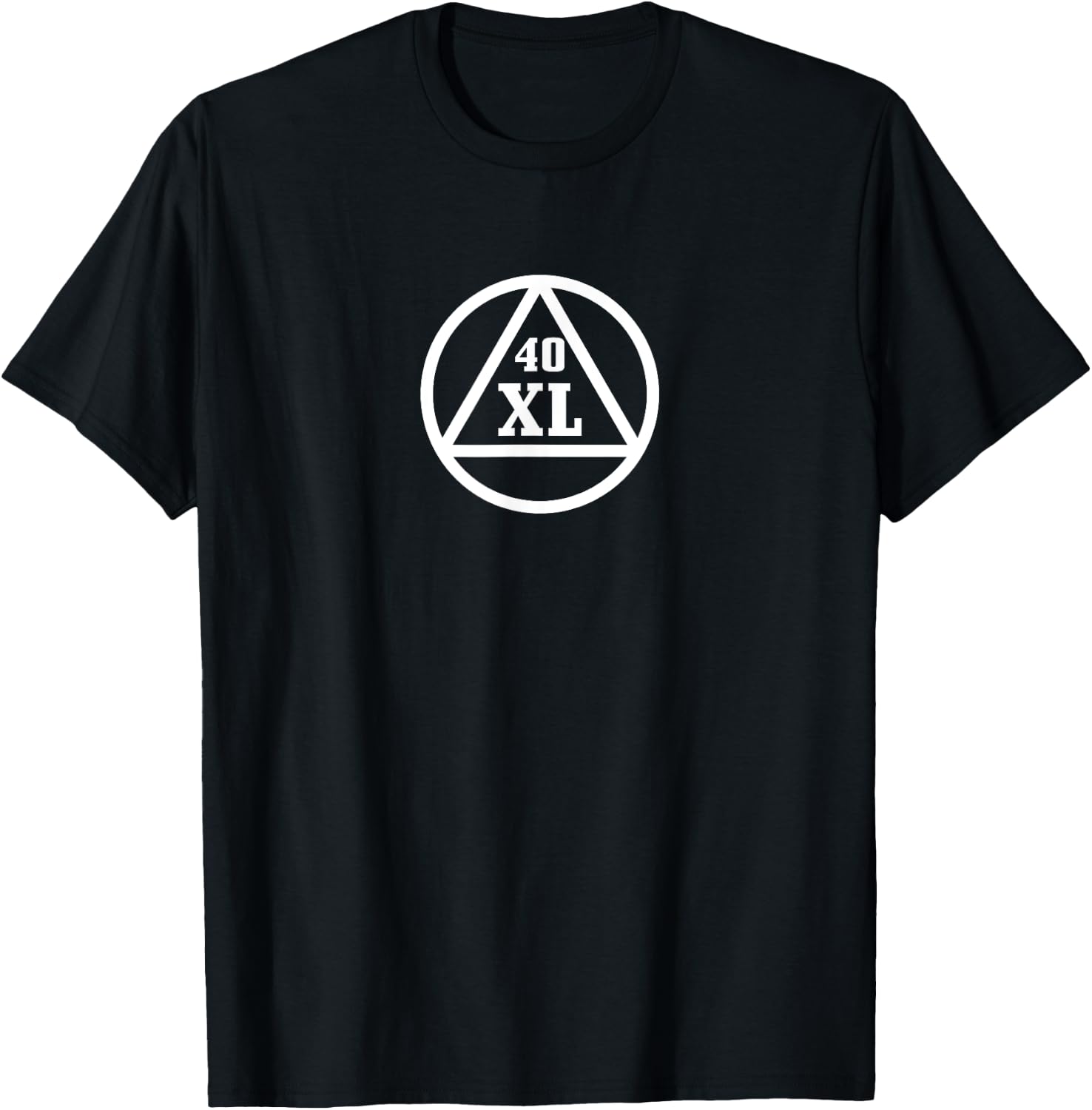 Forty Years Sobriety Symbol Circle Triangle 40 Years Sober T-Shirt - T-Shirt | Black