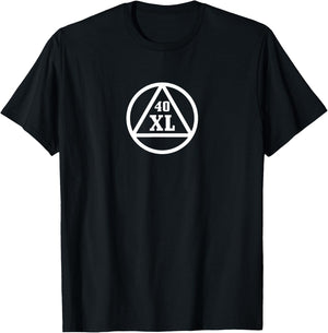 Forty Years Sobriety Symbol Circle Triangle 40 Years Sober T-Shirt - T-Shirt | Black