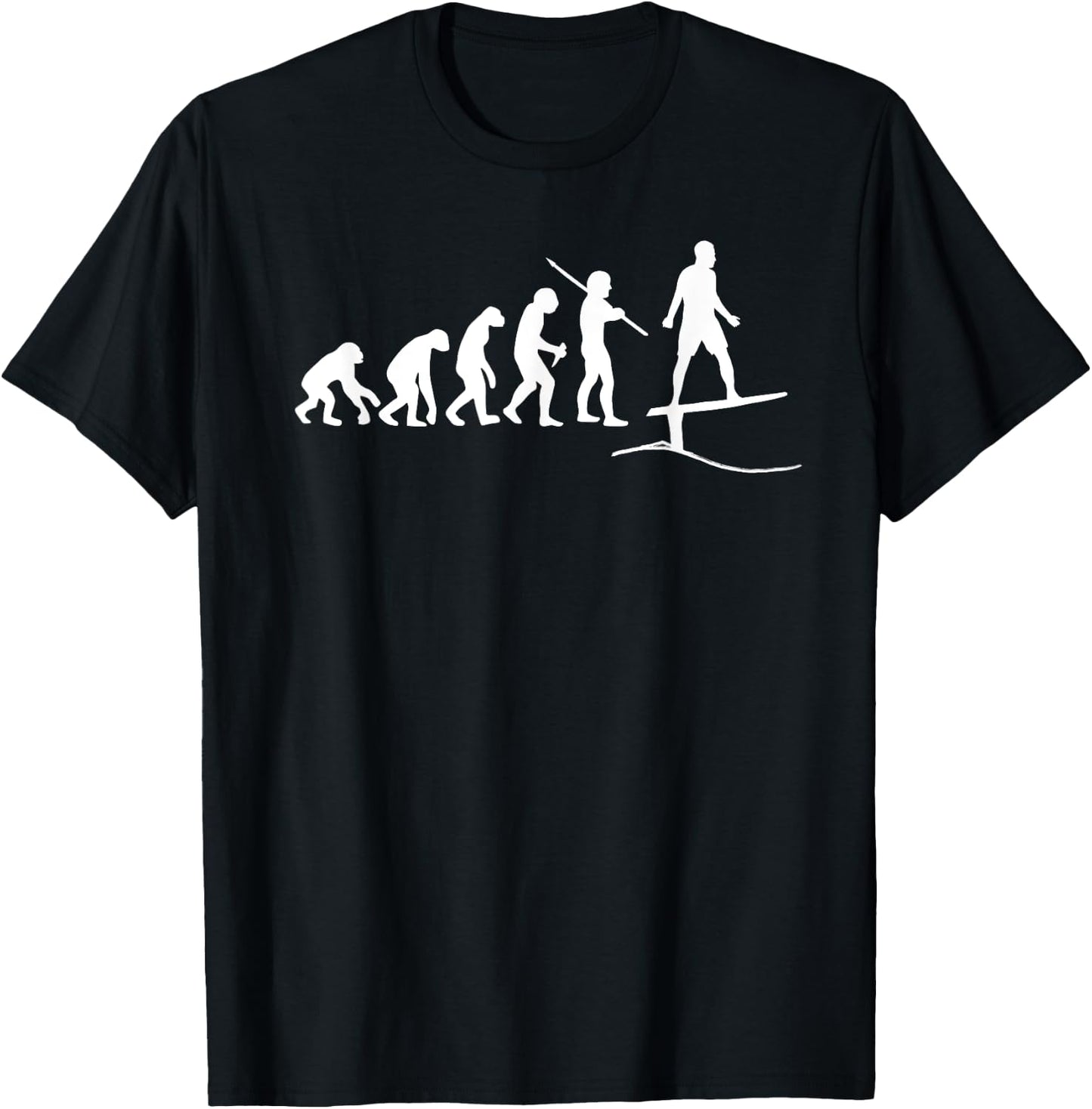 Funny Foils Surfing Boarding Evolution Wave Surf Foiling T-Shirt - T-Shirt | Black