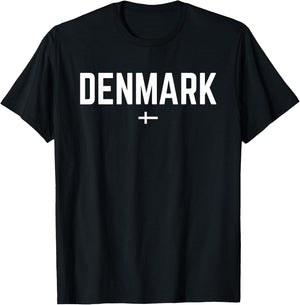 DENMARK Flag | Men Women Kids | Red DENMARK T-Shirt - T-Shirt | Black