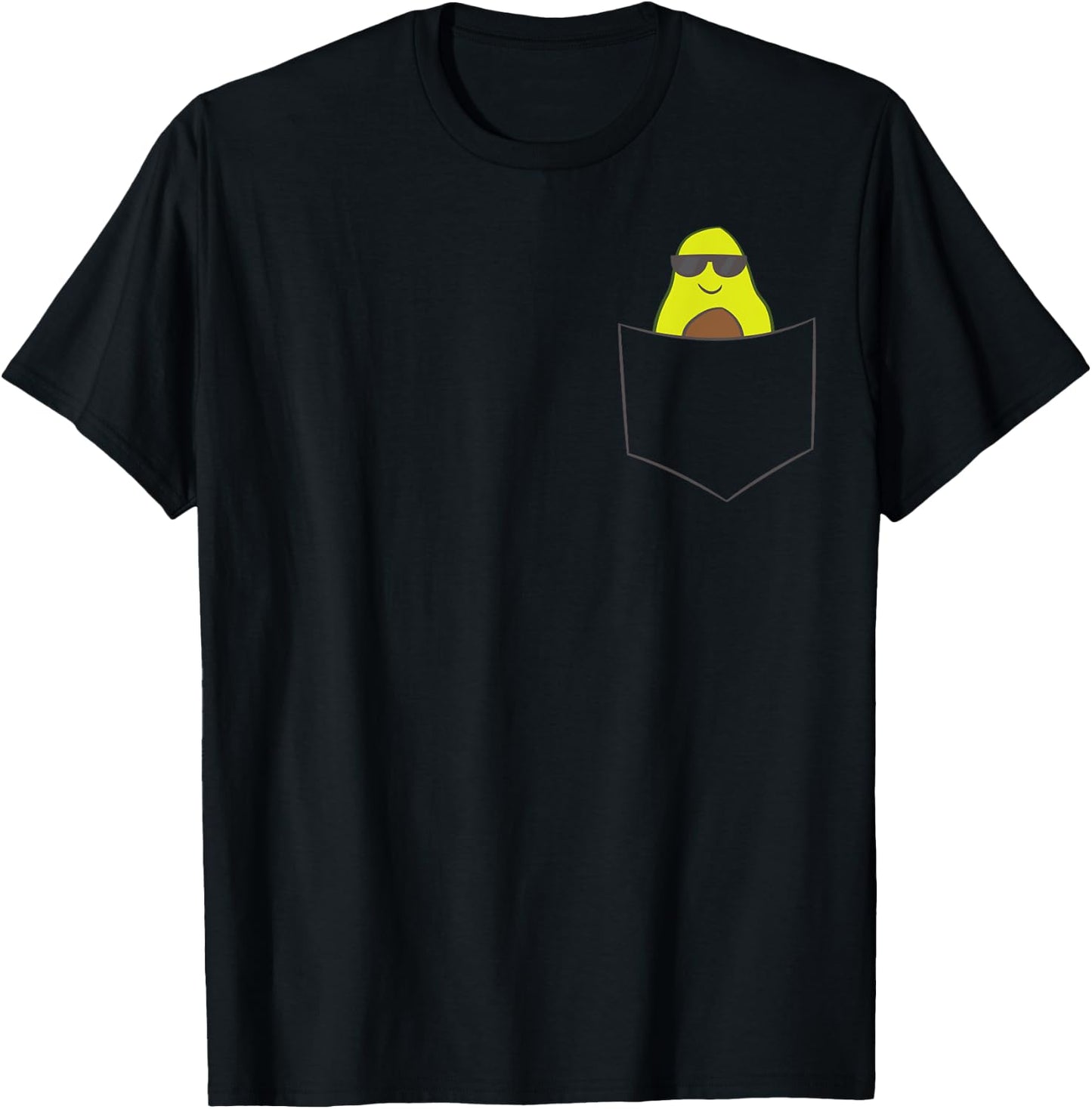 Avocado In A Pocket Vegan Food Pocket Avocado T-Shirt - T-Shirt | Black