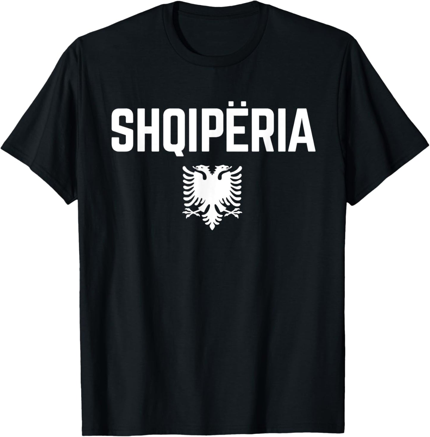 SHQIPERIA ALBANIA Eagle | Men Women Kids | ALBANIAN FLAG T-Shirt - T-Shirt | Black