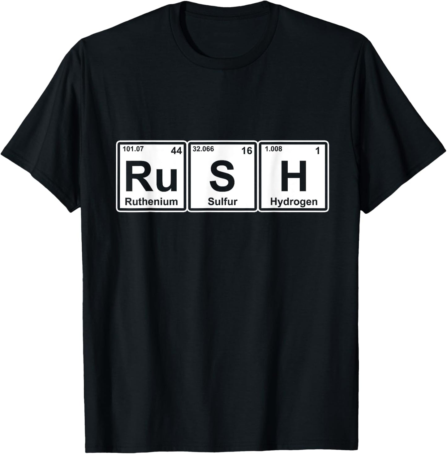 Rush (Ru-S-H) Periodic Table Elements Shirt T-Shirt - T-Shirt | Black