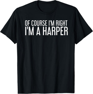 HARPER Gift Funny Surname Family Tree Birthday Reunion Idea T-Shirt - T-Shirt | Black