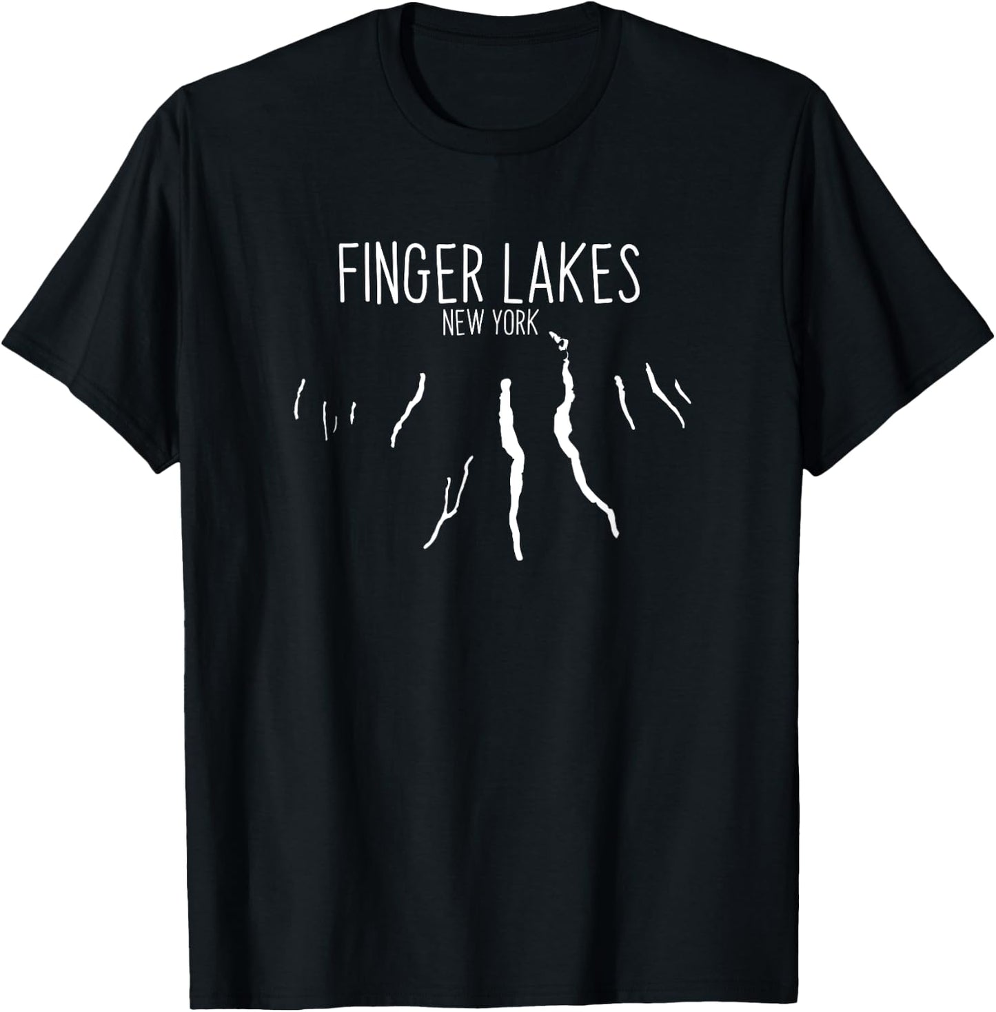 Finger Lakes New York T-Shirt - T-Shirt | Black
