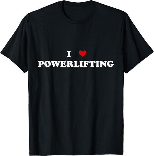 I Heart Powerlifter weightlifting - I Love Powerlifting T-Shirt - T-Shirt | Black