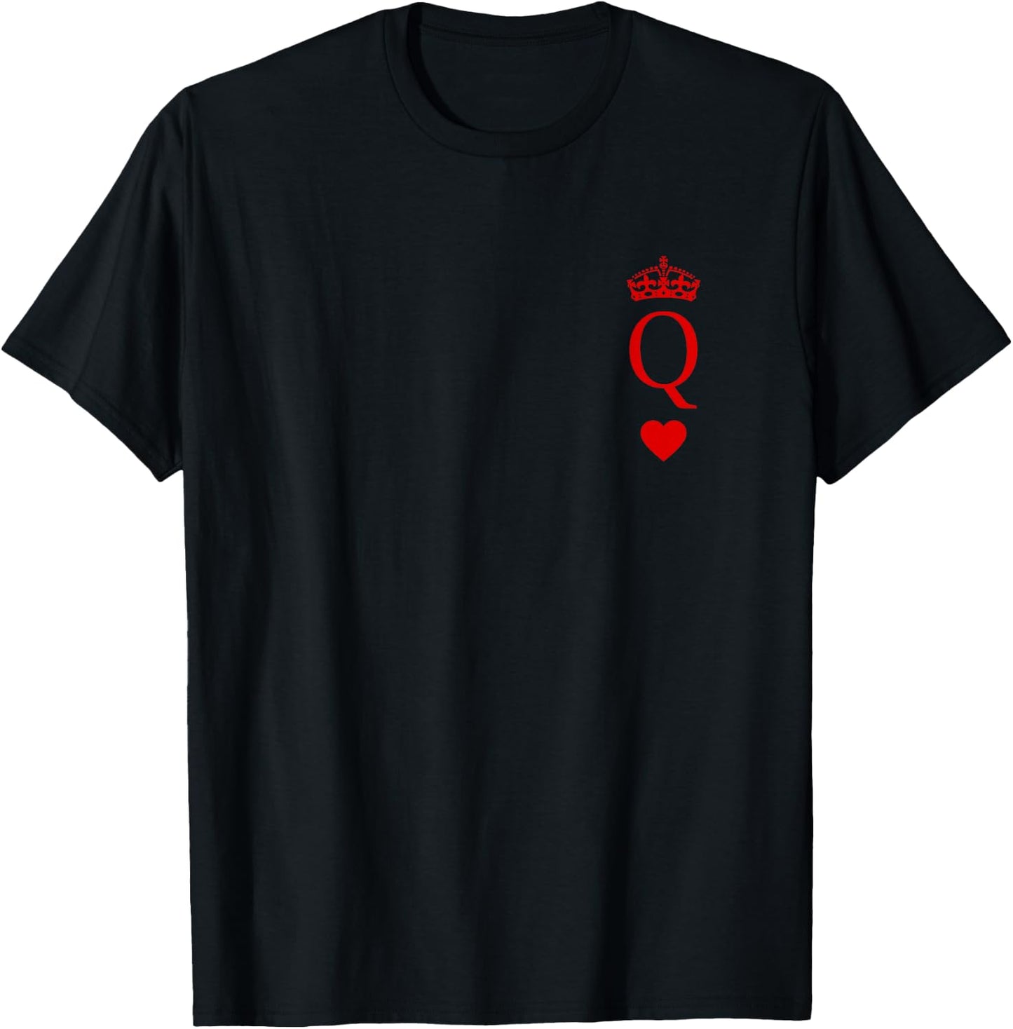 Queen of Hearts Funny Halloween King & Queen Matching Couple T-Shirt - T-Shirt | Black