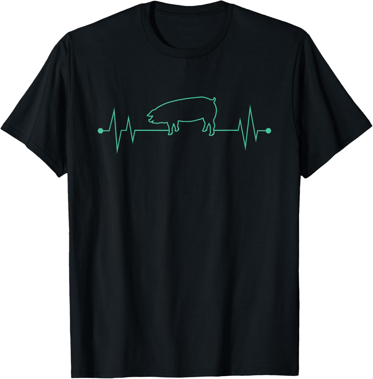 I Love My Pig Heart Valve Heartbeat Funny Barn Farmer Gift T-Shirt - T-Shirt | Black