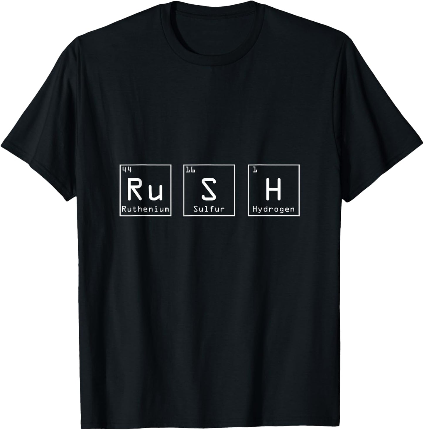 Rush (Ru-S-H) Periodic Table Elements Chemistry Physics T-Shirt - T-Shirt | Black